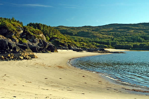 The Singing Sands, lovely walk from Self catering caravans on shore of Arivegaig Bay, Ardnamurchan Scotland